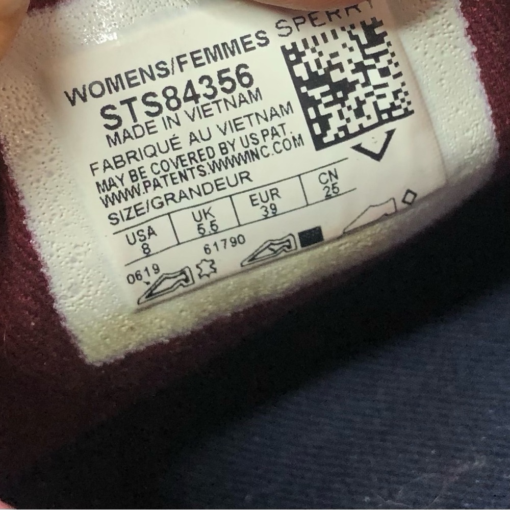 Sperry Women’s Top Sider Burgundy Leather Boat Shoes Size 8. Ribbon Laces - Picture 10 of 10